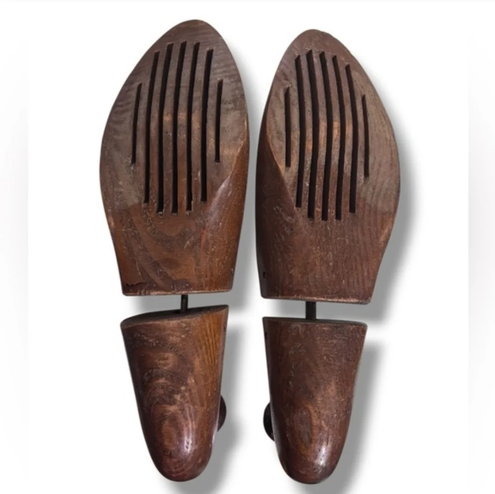 VINTAGE Dark Brown Wooden Shoe Stretcher Forms Mid-Century Modern Decor